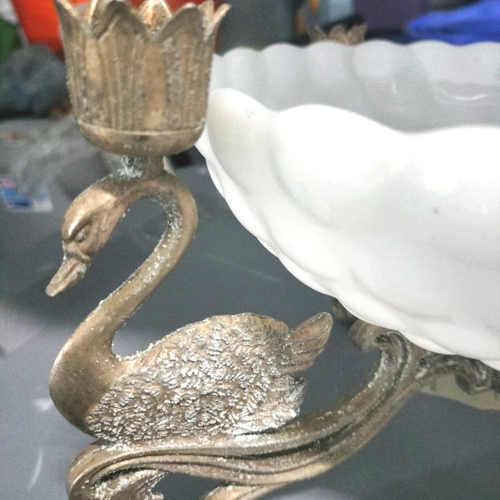 Antique swan candelabra